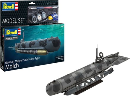 Revell Modelbouwpakket Militaire voertuigen - 65187 Duitse Midget Submarine Type Molch WWII - Onderzeeër - Model Set Plastic - 1:72 - Modelbouw