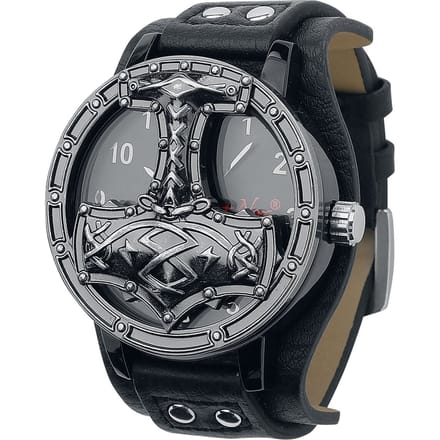 etNox Time Polshorloges - Thors Hammer - voor Mannen - zwart