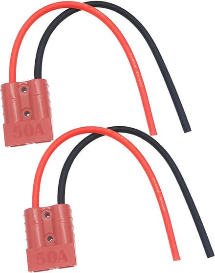 Accu Snelkoppeling Set 50A 600V met 10 AWG Kabel (2 Sets, Rood)