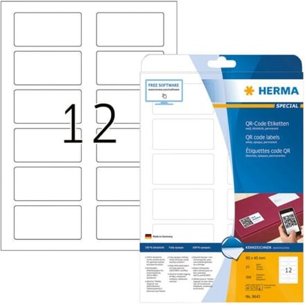 HERMA 9643 Wit Zelfklevend printerlabel printeretiket