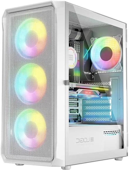 Computer Behuizing - Mini PC Case - Desktop Bouwen - ARGB Verlichting - 10 x 5 cm - Wit