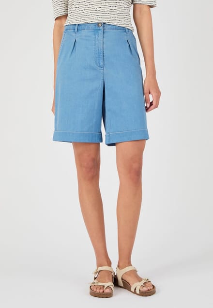 Damart - Lichtgewicht denim shorts - Dames - Blauw - 48