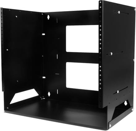 StarTech.com Wall-Mount Server Rack with Built-in Shelf - Massief staal - 8U rack (wall mount) - 8U