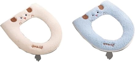 Toiletkussen - Zachte Deksel - Badkamer Comfort - Met Rits - 2 Stuks - Wit Licht