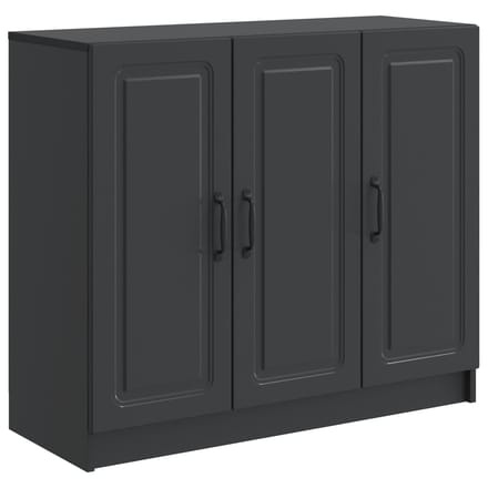 vidaXL - Dressoir - Zwart - 89 - x - 34,5 - x - 77 - cm - Bewerkt - hout
