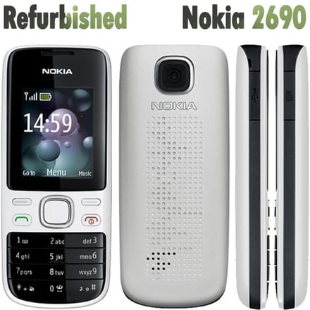 Téléphone Portable Nokia Original Reconditionné Nokia 2690 Avec 1 Carte SIM No charger blanc