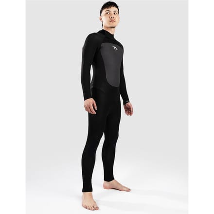 2025 Rip Curl Heren Omega 4/3mm Rug Ritssluiting Wetsuit - Blac