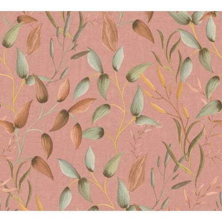 DELICATE BLADPATROON BEHANG | Elegant - groen groen rood - A.S. Création PintWalls II
