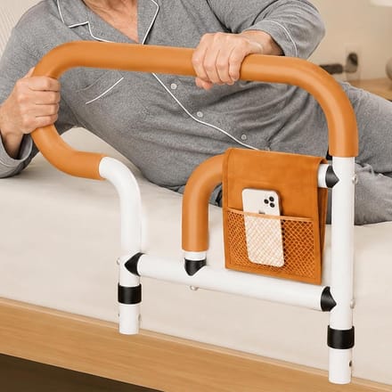Opstahulp Bedhek - Hulpbeugel Stabiliteit - Veilig Opstaan - Inklapbaar Ontwerp - Verstelbare Hoogtes - Zwart
