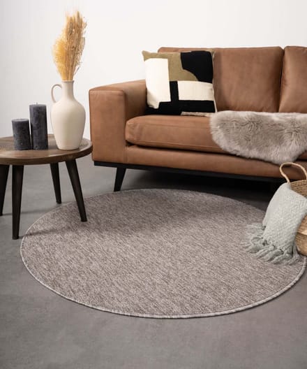 Rond vloerkleed - Lush taupe/lichtgrijs 120