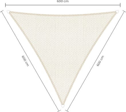 Sunfighters driehoek schaduwdoek - 6 x 6 x 6 m - Wit - Waterdoorlatend