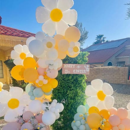 Ballons de marguerite énorme fleur blanche ballons de Mylar en aluminium de marguerite décorations Boho beige