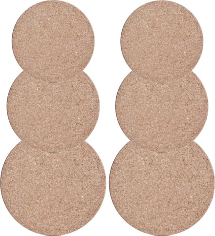 Set van 6x pannenonderzetters kurk rond 20/23/26 cm - Van alle formaten 2x stuks