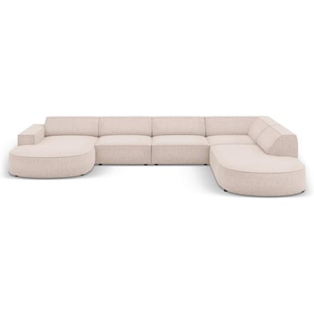 7-zitshoekbank Jodie rechts chenille afgerond | Micadoni Home