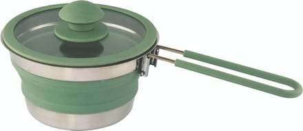 Eurotrail Pan met Deksel + Inklapgrip - opvouwbaar - siliconen - Sea Green