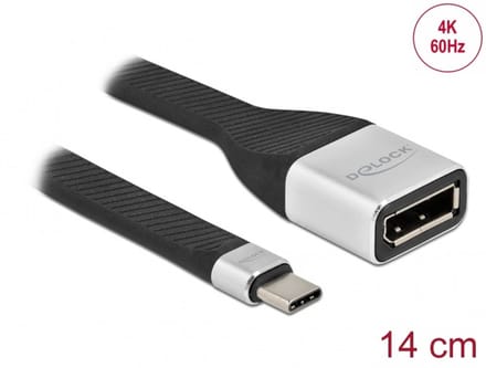 Delock FPC Flat Ribbon Cable USB Type-C™ to DisplayPort (DP Alt Mode) 4K 60 Hz 14 cm