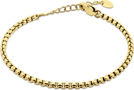 CO88 Collection - 8CB-91326 - box schakelarmband vrouwen - 3 mm - 16,5+3cm - goudkleurig