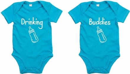 Rompertjes - Drinking Buddies-Surf Blue-0-3 Maanden