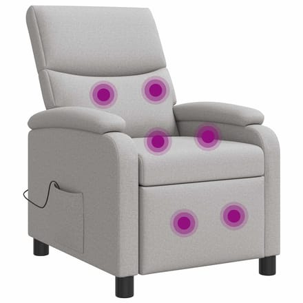 vidaXL - Massage - Relaxstoel - Wolkgrijs - Stof