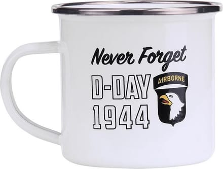 Emaille beker leger wit - D-Day 1944/airborne