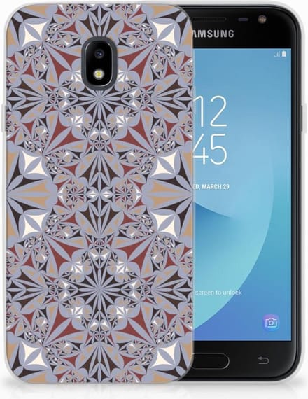 Samsung Galaxy J3 2017 TPU Siliconen Hoesje Flower Tiles