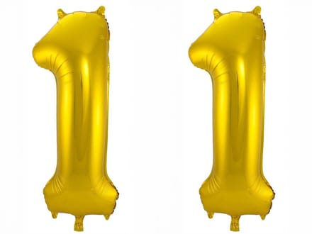 Folieballon 11 jaar - Goud - 86 cm
