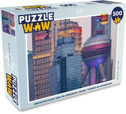 Puzzel Architectuur van de Oriental Pearl Tower in Shanghai - Legpuzzel - Puzzel 500 stukjes