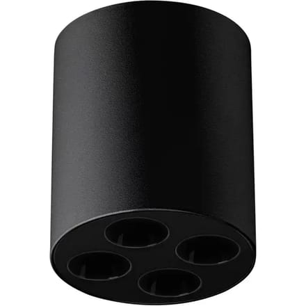 Plafondlamp ZOE compacte cilinderspot met geïntegreerde LED - Sollux Lighting - IP20 - Zwart aluminium behuizing - 7.2 x 7.2 x 8.3 cm - 4 x LED LED, inclusief lichtbron - 4 x 9 W - Minimalistische plafondlamp voor woonkamer, slaapkamer en eetkamer