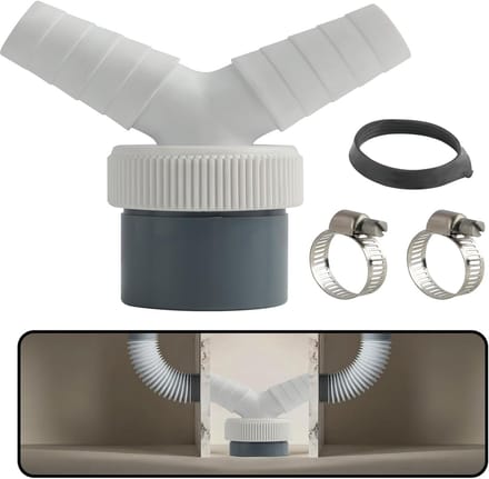 Afvoer Adapter - Dubbele Aansluiting - Dubbele Afvoer - Inclusief Slangklemmen - Ø 40mm Uitgang