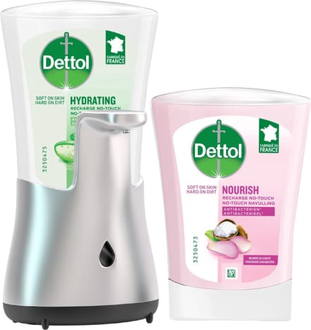 Dettol - Automatische Zeepdispenser No Touch &1x250ml Handzeep No Touch Navulling - Sheabutter