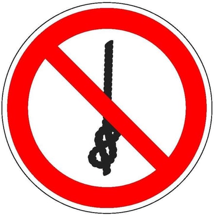 Verboden knopen te maken sticker - ISO 7010 - P030 400 mm