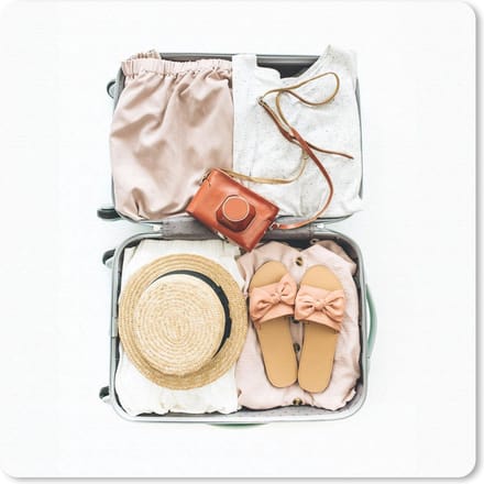 Muismat 20x20 cm - Mousepad Koffer - Camera - Slippers - Muismatten
