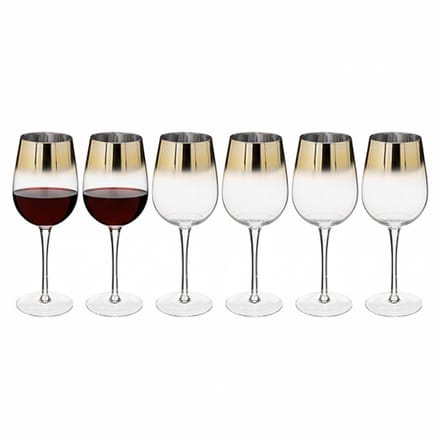 Secret de Gourmet Wijnglas - Arya Goud - Set van 6 - 38cl