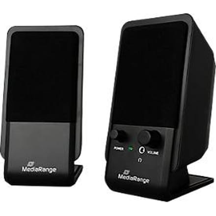 MediaRange-bureauluidspreker MROS352, 2 x 3 W, USB 2.0, stekkeraansluiting, zwart