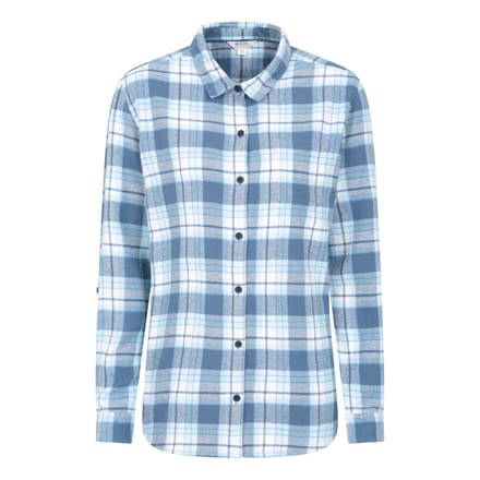 Mountain Warehouse Dames/Dames Balsem Geborsteld Flanellen Longline Shirt (Blauw)