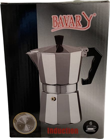 Bavary – espressomaker – 1 Alu – inductie – expresso – 6 koppen