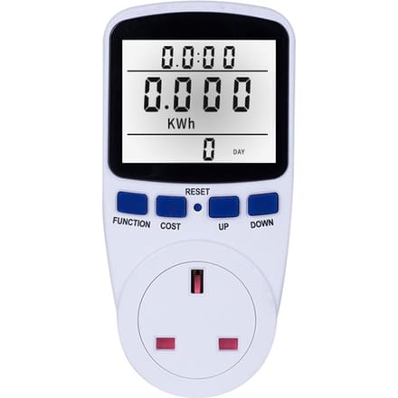 Affichage LCD consommation d'électricité prise de compteur d'énergie Watt Volt ampères puissance en watts consommation KWH With Backlight-UK Plug