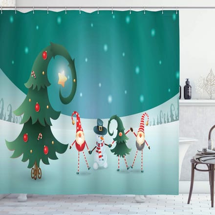 ABAKUHAUS Douchegordijn – Elf – 175x180 cm – Teal/Multicolor