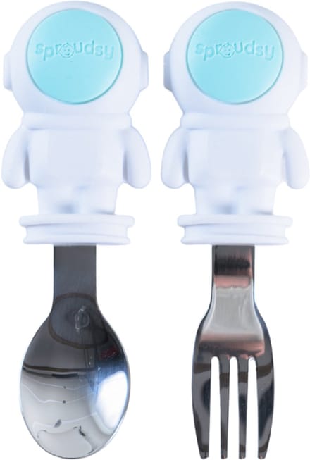Sproudsy Bestekset Space – Kinderbestek – Kinderservies - Baby – Turquoise