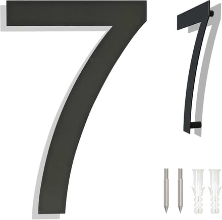 Huisnummer - Adrescijfer Deurnummer - Moderne Woning - Groot Geborsteld - 254mm Hoog - Zwartgrijs