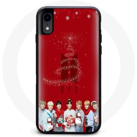 Coque pour Iphone XR BTS Bangtan Garçons Fond Rouge Cadeau de Noël 2023