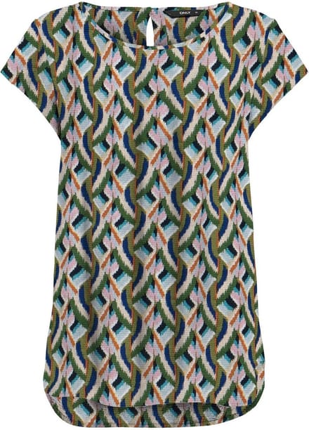 ONLY - ONLNOVA LIFE VIS S/S TOP WVN - Dames - Blouses