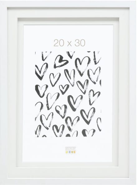 Deknudt Frames fotolijst S65KK1 P1 - wit met passe-partout - 20x30 cm