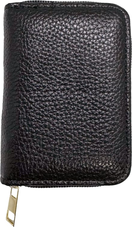 Dames Portemonnee met Rits Compact 11 x 8 cm Pasjeshouder Accordion Zwart 3BMT®