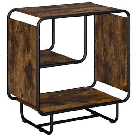 vidaXL - Dressoir - Gerookt - eiken - 60 - x - 37.5 - x - 64.5 - cm - Bewerkt - hout