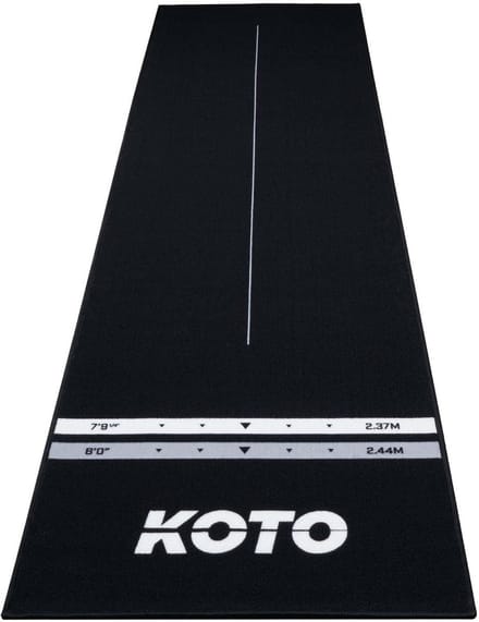 Dartmat Zwart 285 x 80 cm - Rubber Dartmat met Werplijnen en Vloerbescherming