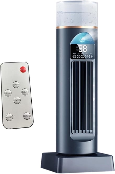 Luchtkoeler Ventilator - Mobiele Airco - Binnenkoeling Bieden - Met Luchtbevochtiger - 37 cm Hoog - Wit