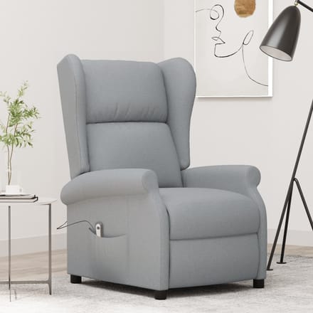 vidaXL - Fauteuil - elektrisch - verstelbaar - stof - lichtgrijs