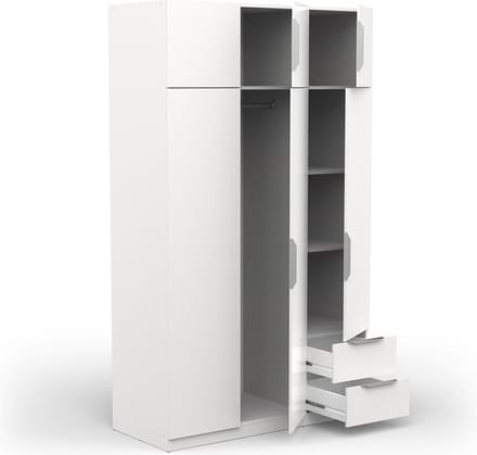 Kledingkast Spectre 120cm 6 Deuren & 2 Lades - Mat Wit