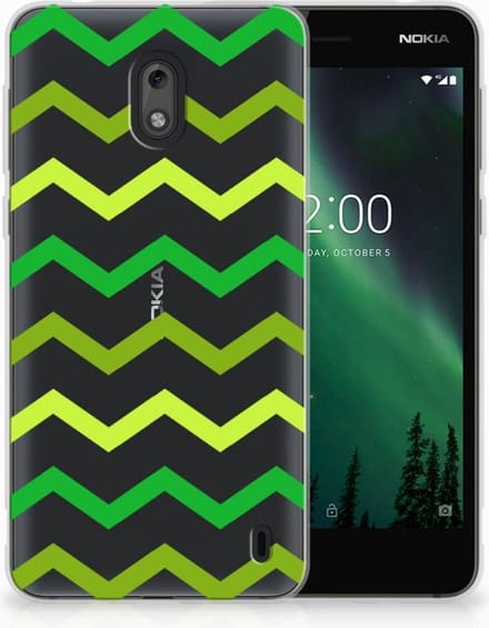 Nokia 2 TPU bumper Zigzag Groen